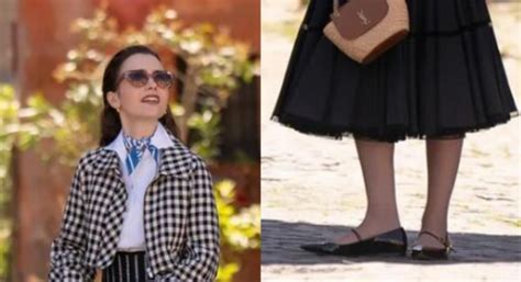 Lily Collins In Gianvito Rossi Flats for ‘Emily in Paris’ Part 2 .